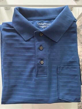 croft & barrow Royal Blue Striped Performance Polo